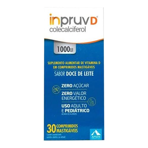 Vitamina D Inpruv D 1000UI 30 Comprimidos Mastigáveis Vitamina D Inpruv D 1000UI 30 Comprimidos Mastigáveis