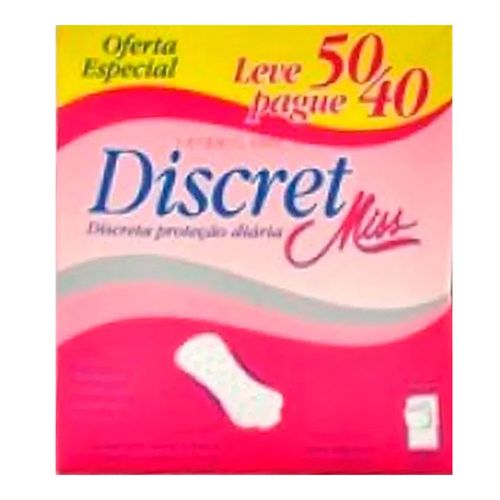 Absorvente Discret Miss Sem Perfume 50 Unidades Absorvente Discret Miss Sem Perfume 50 Unidades