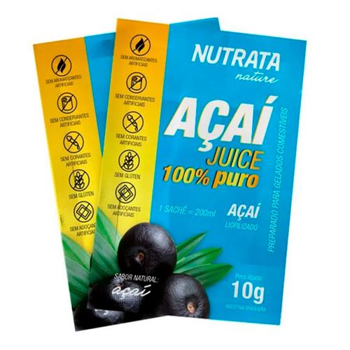 Açaí em Pó Juice - Nutrata - 20 Sachês de 10g Açaí em Pó Juice - Nutrata - 20 Sachês de 10g