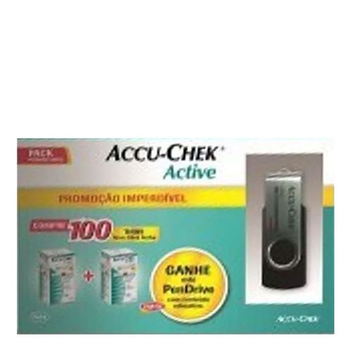 Accu-Chek Active Roche 100 Tiras Grátis Pendrive