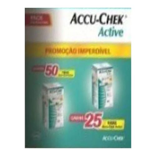 Accu-Chek Active Roche 50 Tiras + 25 Tiras Grátis Accu-Chek Active Roche 50 Tiras + 25 Tiras Grátis