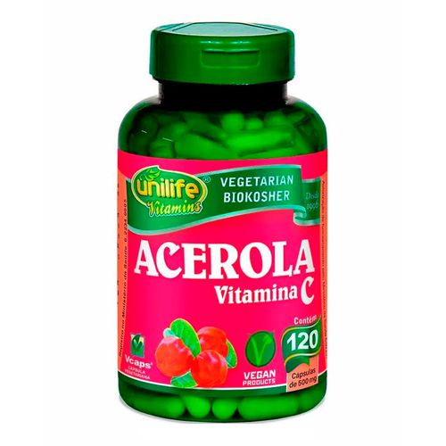 Acerola - Unilife - 120 Cápsulas de 500mg Acerola - Unilife - 120 Cápsulas de 500mg