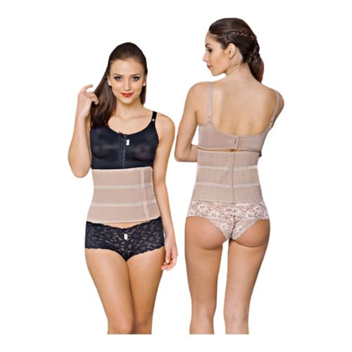 Faixa feminina com 3 elásticos reforço duplo bege Cod 4013F3E Macom Faixa feminina com 3 elásticos reforço duplo bege Cod 4013F3E Macom