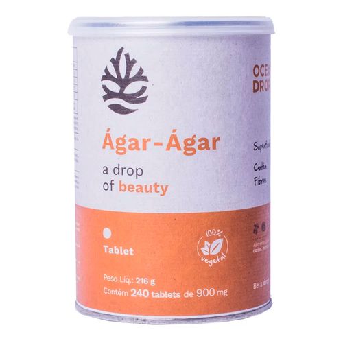 Agar Agar A Drop Of Beauty - Ocean Drop - 240 Tabletes de 900mg Agar Agar A Drop Of Beauty - Ocean Drop - 240 Tabletes de 900mg
