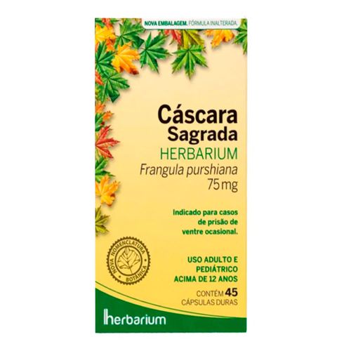 Cáscara Sagrada 75mg Herbarium 45 Cápsulas Cáscara Sagrada 75mg Herbarium 45 Cápsulas