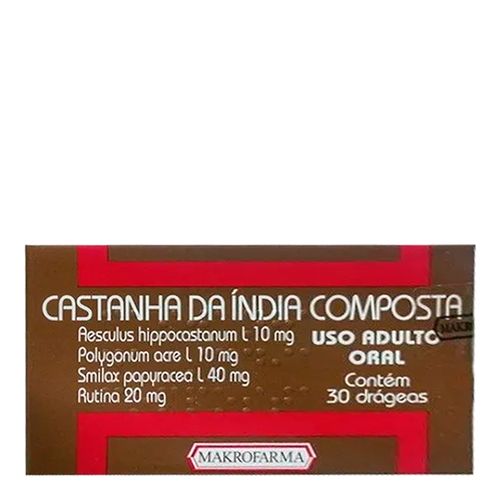 Castanha da Índia Composta 30 Drágeas Castanha da Índia Composta 30 Drágeas