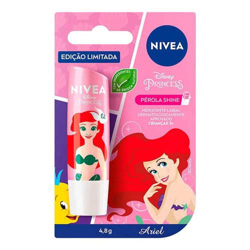 Hidratante Labial Nívea Pérola Shine Disney Princess Ariel 4,8g Hidratante Labial Nívea Pérola Shine Disney Princess Ariel 4,8g