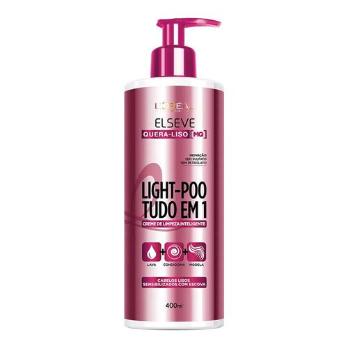 Creme de Limpeza Inteligente Elseve Light-Poo Quera-Liso 400ml Creme de Limpeza Inteligente Elseve Light-Poo Quera-Liso 400ml