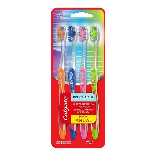 Escova Dental Colgate Pro Cuidado 4 Unidades