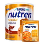 Kit Nestlé Nutren Senior Suplemento Alimentar Sabor Chocolate 740g + Complemento Alimentar Sopa Nutritiva Frango e Aveia 40g