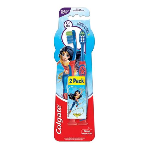 Escova Dental Infantil Colgate Smiles Batman & Mulher Maravilha 2 Unidades