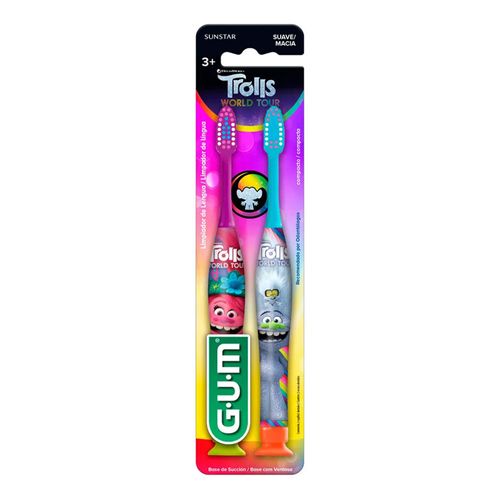 Escova Dental Infantil GUM Trolls 2 Unidades Escova Dental Infantil GUM Trolls 2 Unidades
