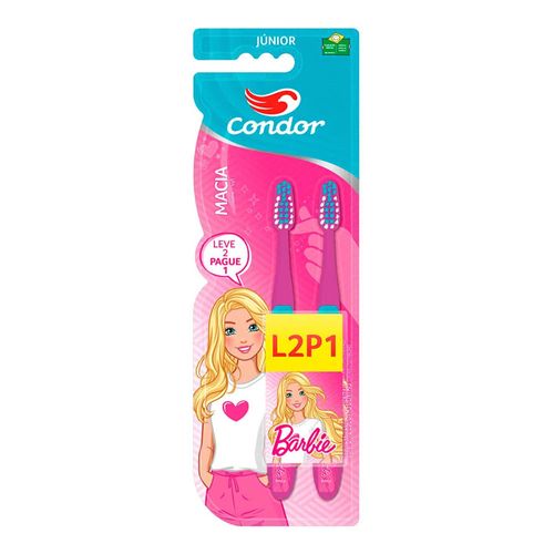 Escova Dental Macia Infantil Condor Barbie 2 Unidades Escova Dental Macia Infantil Condor Barbie 2 Unidades