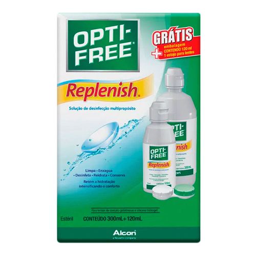 Solução de Desinfecção Opti-Free Replenish Alcon 300ml + 120ml Solução de Desinfecção Opti-Free Replenish Alcon 300ml + 120ml