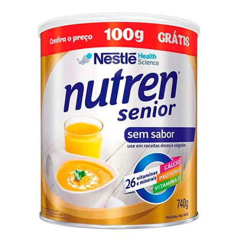 Suplemento Alimentar Nestlé Nutren Senior Sem Sabor 740g Suplemento Alimentar Nestlé Nutren Senior Sem Sabor 740g