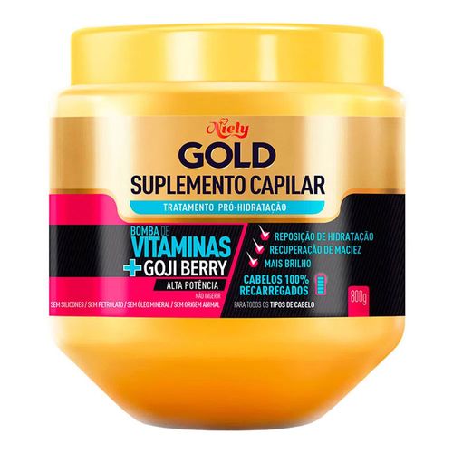 Creme de Tratamento Niely Gold Suplemento Capilar Pró Hidratação 800g