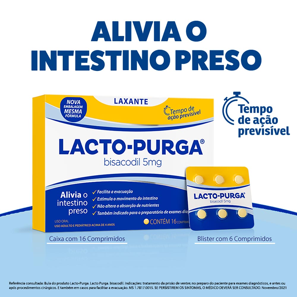 Laxante Fitoterápico Lacto-Purga Caixa 16 Comprimidos - Drogarias Pacheco