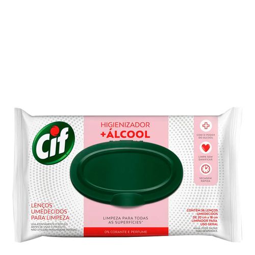 Lenços Umedecidos para Limpeza Cif com Álcool 36 Unidades Lenços Umedecidos para Limpeza Cif com Álcool 36 Unidades