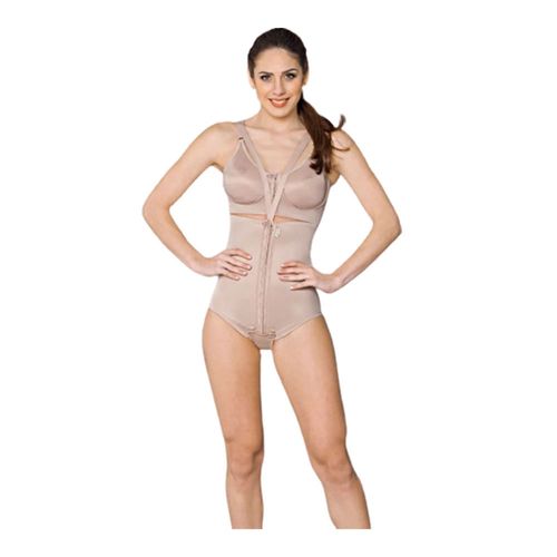 Cinta abdominal com colchetes na frente reforço único bege Cod 2004 Macom Cinta abdominal com colchetes na frente reforço único bege Cod 2004 Macom