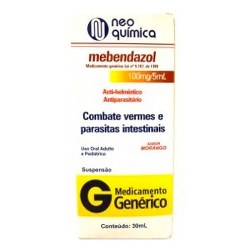 Mebendazol Suspensão 20mg/g Genérico Neo Química 30ml Mebendazol Suspensão 20mg/g Genérico Neo Química 30ml