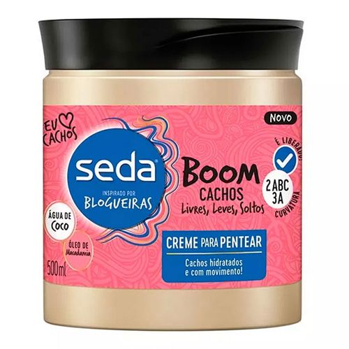 Creme para Pentear Seda Boom Cachos 500ml Creme para Pentear Seda Boom Cachos 500ml