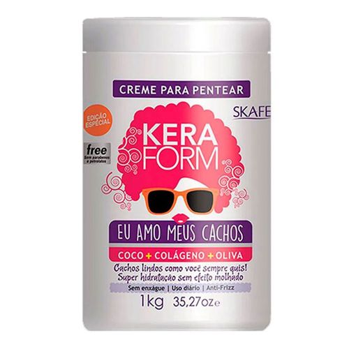 Creme Para Pentear Skafe Keraform Eu Amo Meus Cachos 1kg Creme Para Pentear Skafe Keraform Eu Amo Meus Cachos 1kg