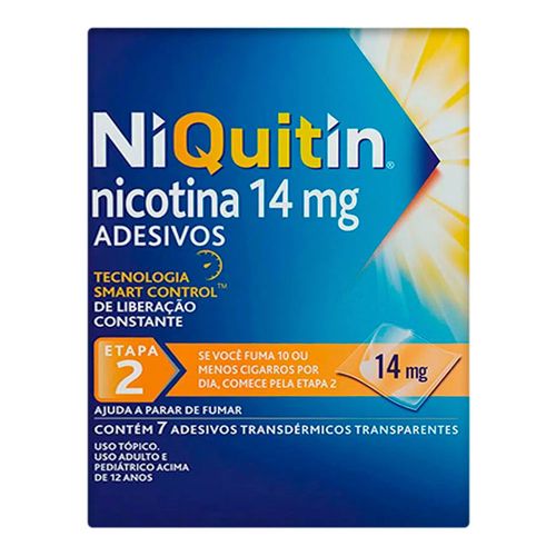 Para Parar De Fumar Niquitin 14Mg 7 Adesivos Transparentes