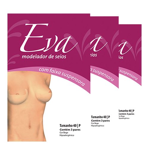 Modelador de Seios Eva Tamanho 40 P 3 Pares Modelador de Seios Eva Tamanho 40 P 3 Pares