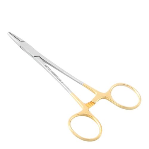 Porta Agulha Mayo Hegar Com Ponta Tungstenio E Cabo Dourado Abc Porta Agulha Mayo Hegar Com Ponta Tungstenio E Cabo Dourado Abc