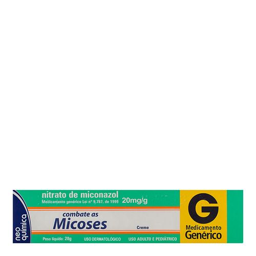 Nitrato de Miconazol Creme 20mg/g Genérico Neo Química 28g Nitrato de Miconazol Creme 20mg/g Genérico Neo Química 28g