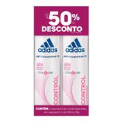 Desodorante Aerosol Adidas Feminino Control 91g 2 Unidades