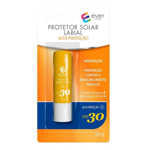 Protetor Solar Labial Ever Care FPS30 3,6g Protetor Solar Labial Ever Care FPS30 3,6g