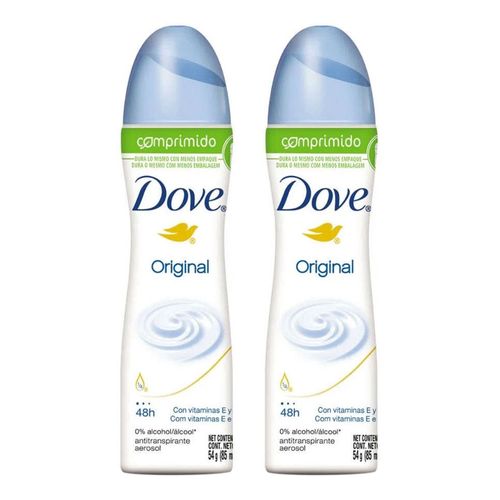 Desodorante Aerosol Dove Original Comprimidos 54g 2 Unidades