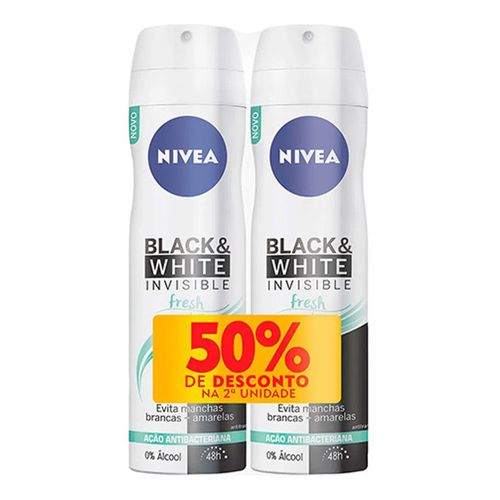 Desodorante Aerosol Feminino Nivea Invisible Black & White 150g 2 Unidades Desodorante Aerosol Feminino Nivea Invisible Black & White 150g 2 Unidades