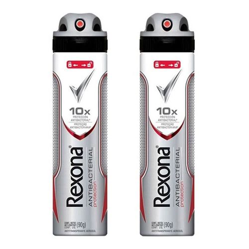 Desodorante Aerosol Rexona Antibacteriano 90g C/ 2 Unidades Desodorante Aerosol Rexona Antibacteriano 90g C/ 2 Unidades