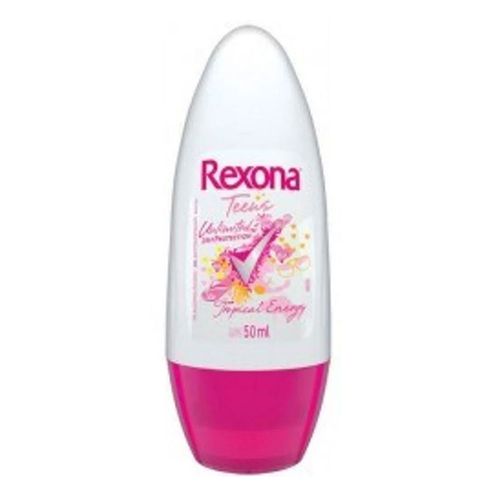 Desodorante Rexona Roll On Teens Tropical Energy Feminino 50g Desodorante Rexona Roll On Teens Tropical Energy Feminino 50g