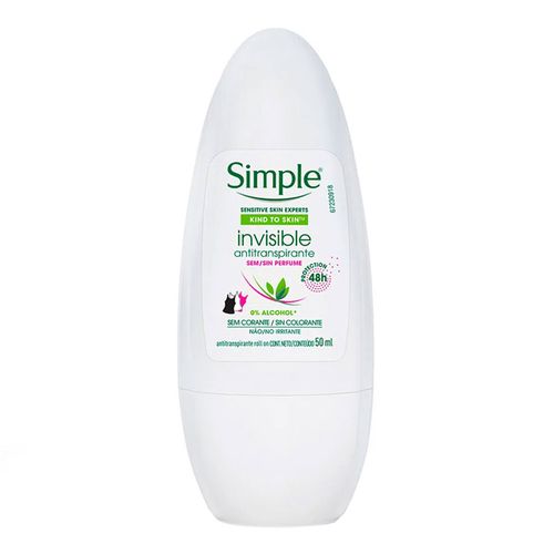 Desodorante Roll On Simple Invisible 50ml Desodorante Roll On Simple Invisible 50ml