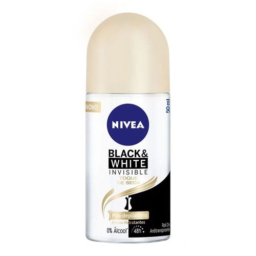 Desodorante Roll-On Feminino Nivea Black & White Invisible Toque de Seda 50ml