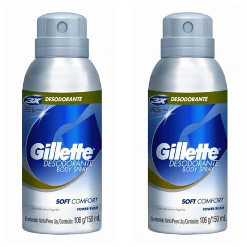 Desodorante Spray Gillette Masculino Soft Comfort 150ml C/ 2 Unidades Desodorante Spray Gillette Masculino Soft Comfort 150ml C/ 2 Unidades