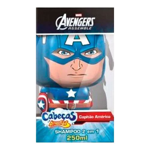 Shampoo 2 Em 1 Cabeças Divertidas Avengers Capitão América 250ml Shampoo 2 Em 1 Cabeças Divertidas Avengers Capitão América 250ml