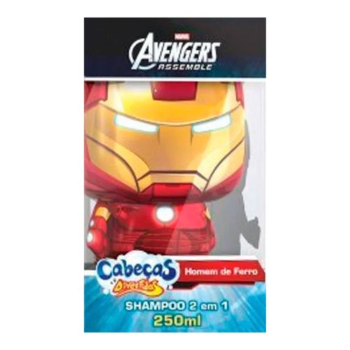 Shampoo 2 Em 1 Cabeças Divertidas Avengers Homem De Ferro 250ml Shampoo 2 Em 1 Cabeças Divertidas Avengers Homem De Ferro 250ml