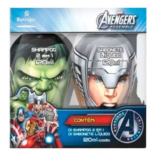 Shampoo 2 Em 1 Hulk 120ml + Sabonete Líquido Thor 120ml Shampoo 2 Em 1 Hulk 120ml + Sabonete Líquido Thor 120ml