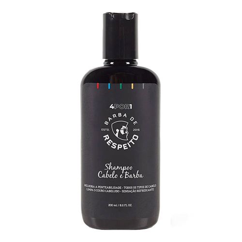 Shampoo 4 por 1 Cabelo e Barba de Respeito 200ml Shampoo 4 por 1 Cabelo e Barba de Respeito 200ml