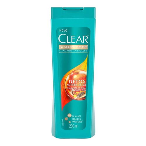Shampoo Anticaspa Clear Scalpfoods Detox Antipoluição 200ml Shampoo Anticaspa Clear Scalpfoods Detox Antipoluição 200ml