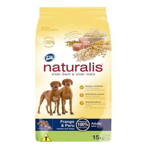 Ração Naturalis Frango & Peru Raças Médias Adulto 15Kg Ração Naturalis Frango & Peru Raças Médias Adulto 15Kg