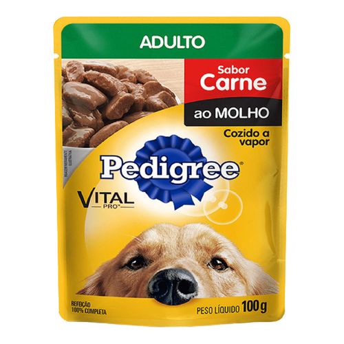 Ração Pedigree Sachê Adulto Raças Médias e Grandes Carne ao Molho Ração Pedigree Sachê Adulto Raças Médias e Grandes Carne ao Molho