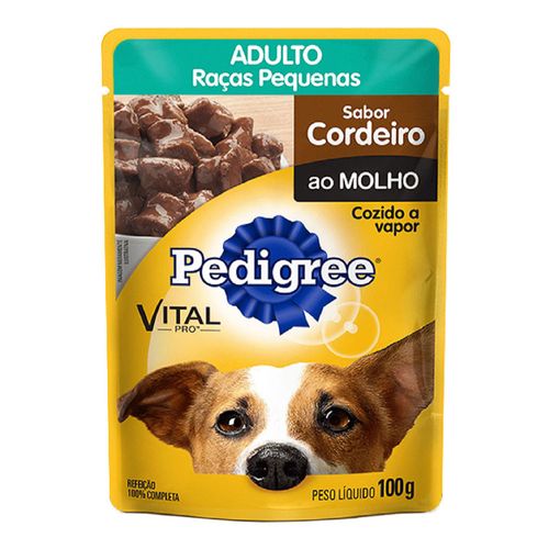 Ração Pedigree Sachê Adulto Raças Pequenas Cordeiro ao Molho Ração Pedigree Sachê Adulto Raças Pequenas Cordeiro ao Molho