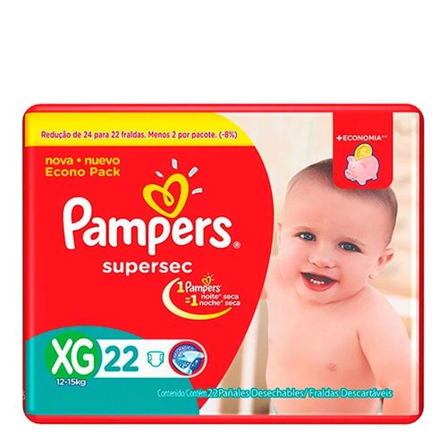 Fralda Descartável Pampers Supersec Pacotão XG 22 Unidades Fralda Descartável Pampers Supersec Pacotão XG 22 Unidades