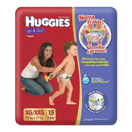 Fralda Descartável Huggies Up & Go XG 15 Unidades Fralda Descartável Huggies Up & Go XG 15 Unidades