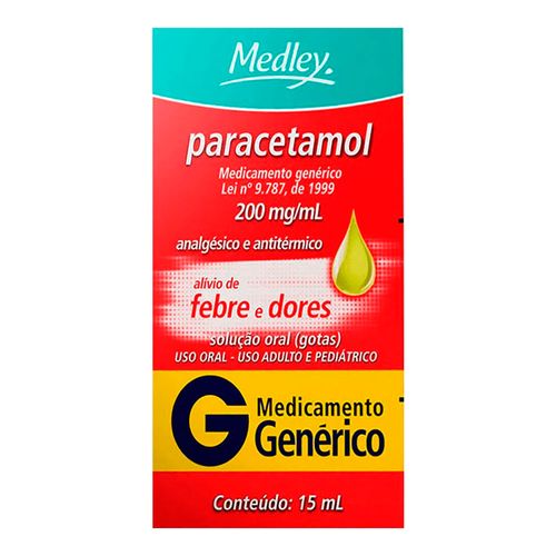 Paracetamol 220mg/ml Genérico Medley Gotas 15ml Paracetamol 220mg/ml Genérico Medley Gotas 15ml